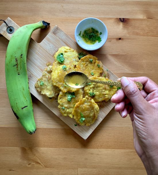 Easy garlic tostones...the side dish you can't live without.